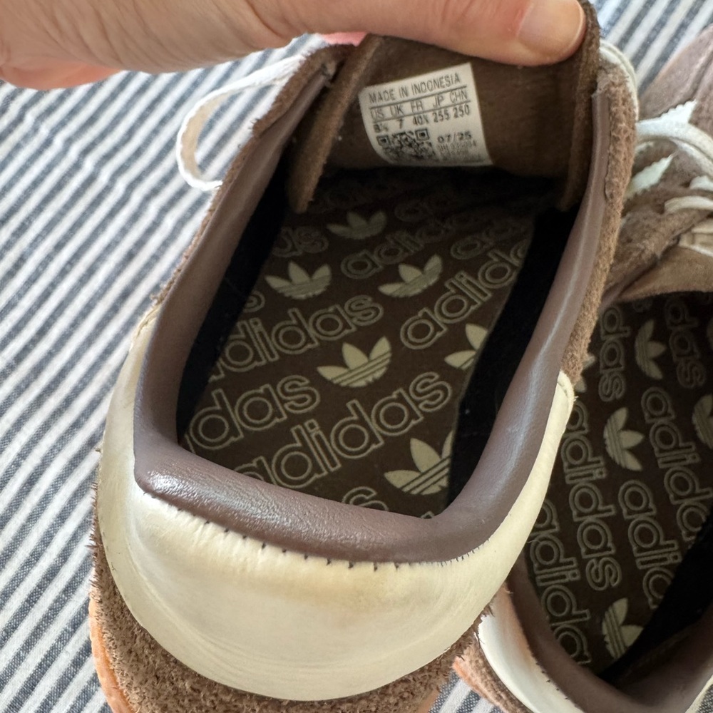 Adidas Spezial Women’s Brown Suede Sneakers with White Stripes - Picture 7 of 9